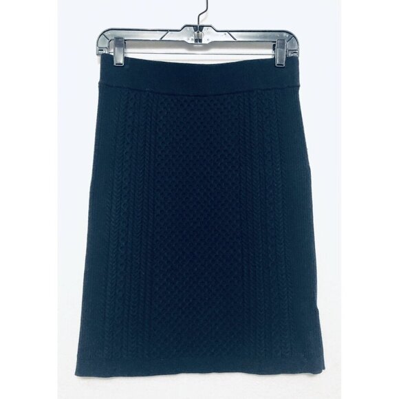 Club Monaco Skirt Womens Small Navy Blue Cable Knit Sweater Pencil Stretch - Picture 1 of 5